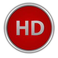 HD circular icon on white background