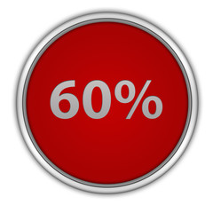 Sixty percent circular icon on white background