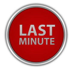 Last minute circular icon on white background