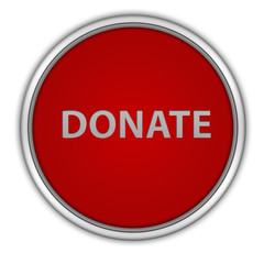 Donate circular icon on white background