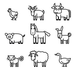 farm animals icons