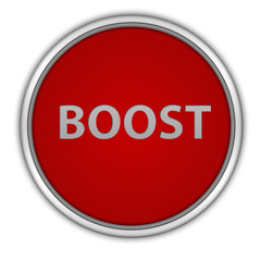 Boost circular icon on white background