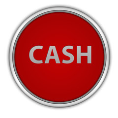 Cash circular icon on white background