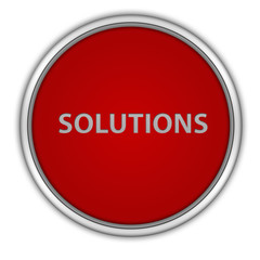 Solutions circular icon on white background