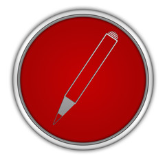 Pencil circular icon on white background