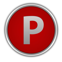Parking circular icon on white background
