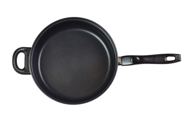 big frying pan isolated over white background
