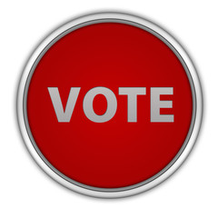 Vote circular icon on white background