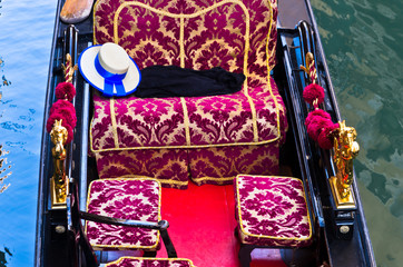 Naklejka premium Venetian gondola closeup at Grand Canal in Venice