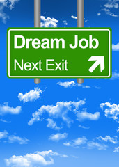 Dream job road sign concept