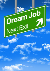 Dream job road sign concept