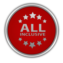 All inclusive circular icon on white background