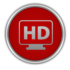 HD circular icon on white background