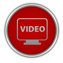 video circular icon on white background