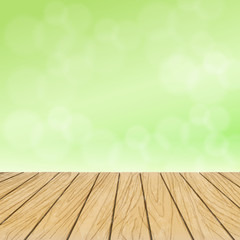 Naklejka na ściany i meble wooden table with blurred nature background