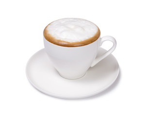 cup of cappuccino isolated
