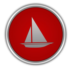 Boat circular icon on white background