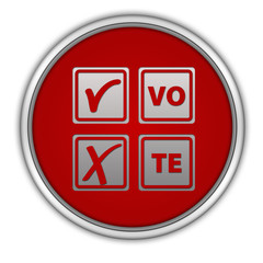 Vote circular icon on white background