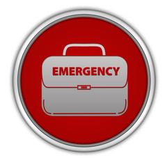 Emergency circular icon on white background