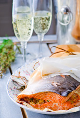 the baked salmon in parchment