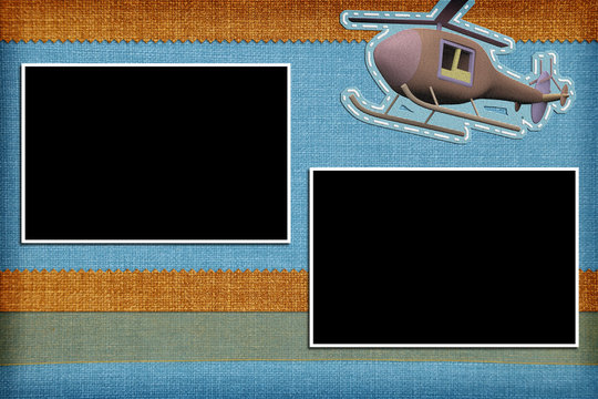 Decorative template with photo frames.