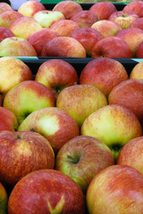 Fototapeta na wymiar Plenty of apples in the food store