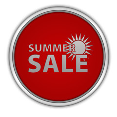 Summer sale circular icon on white background