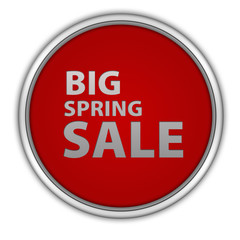 Spring sale circular icon on white background