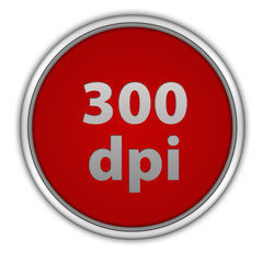 300 dpi circular icon on white background