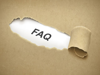 the word FAQ behind torn paper