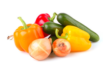 sweet peppers and cucumber