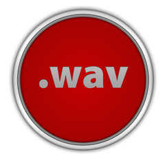 .wav circular icon on white background