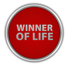 Winner of life circular icon on white background