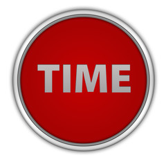 Time circular icon on white background