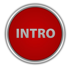 Intro circular icon on white background