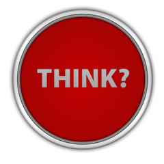 Think circular icon on white background