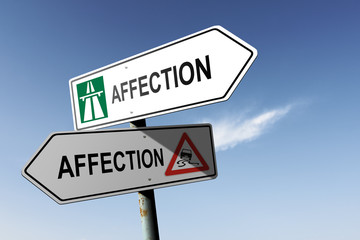 Affection directions. Choice for easy way or hard way.