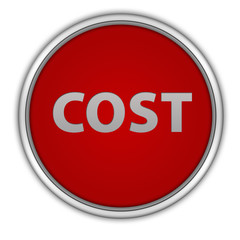 Cost circular icon on white background