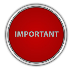 Important circular icon on white background