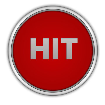 Hit circular icon on white background
