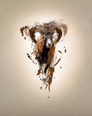 Mouflon, abstract animal concept