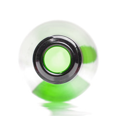 Abstract photography of champagne bottle top view