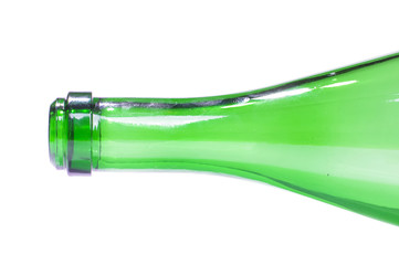 Close up of champagne or sparkling wine bottle isolated