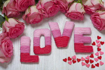 Valentine's day concept with letters love