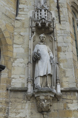 Fototapeta premium Statue on Town Hall, Stadhuis, Bruges.