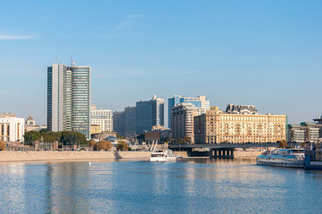 Obraz premium Moscow River embankment. Arbat street.