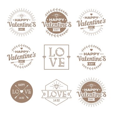 Valentine`s day set - labels, emblems.