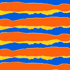 Colorful random border background in orange, blue and yellow