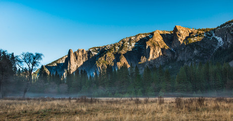 Variety of granite mountain in Yosemite National Park