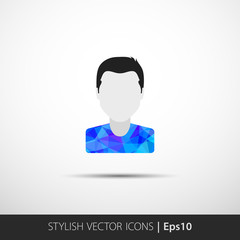 Social networks private users avatar pictogram